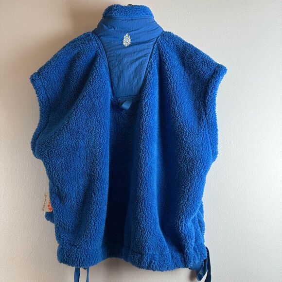 NWT Free People Movement Scout It Out Fleece Vest • Oversized• Side Bows • Blue - Picture 8 of 16